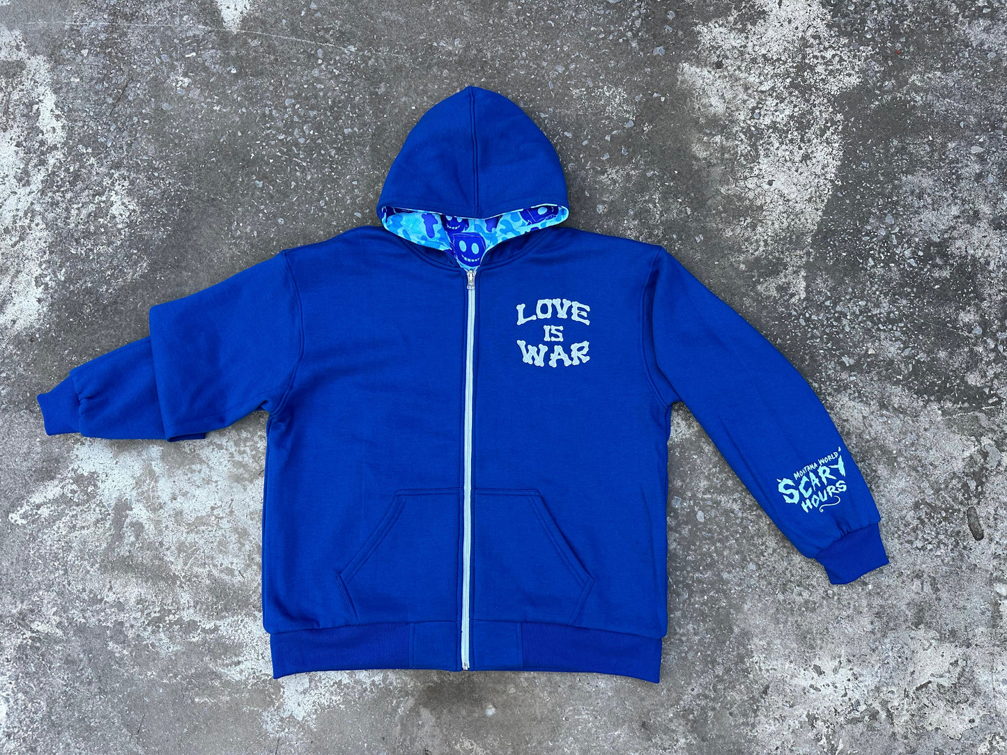 Blue Camo Irreversible Hoodie