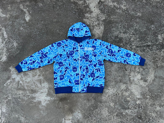 Blue Camo Irreversible Hoodie