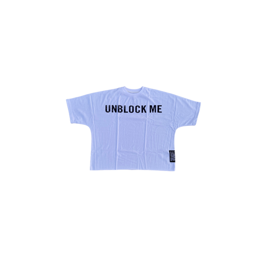 "UNBLOCK ME" TEE BOXY CROPPED FIT UNISEX